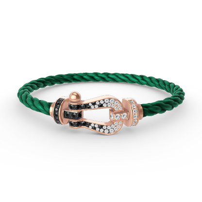 [BLUE TEARS]FORCE LARGE HORSESHOE BLACK WHITE DIAMOND BRACELET ROSE GOLD