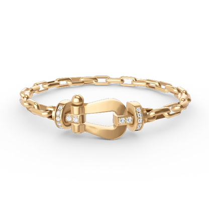 [BLUE TEARS]FORCE LARGE HORSESHOE CLASP  METAL BRACELET