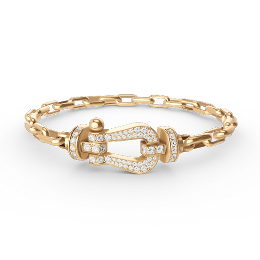 [BLUE TEARS]FORCE LARGE HORSESHOE CLASP  METAL BRACELET