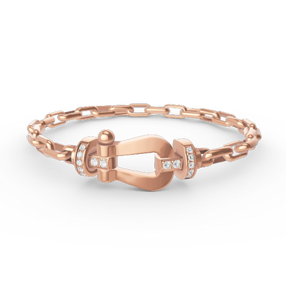 [BLUE TEARS]FORCE LARGE HORSESHOE CLASP  METAL BRACELET