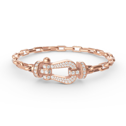 [BLUE TEARS]FORCE LARGE HORSESHOE CLASP  METAL BRACELET