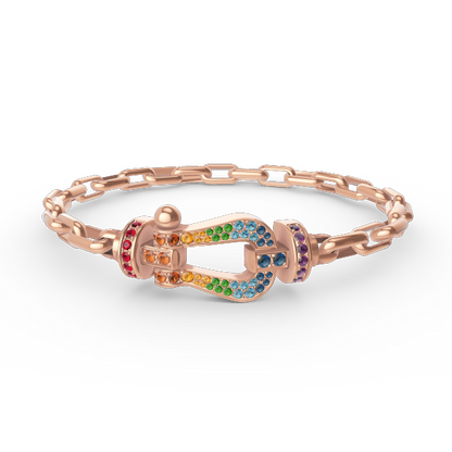 [BLUE TEARS]FORCE LARGE HORSESHOE CLASP  METAL BRACELET