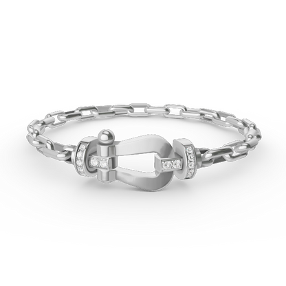 [BLUE TEARS]FORCE LARGE HORSESHOE CLASP  METAL BRACELET