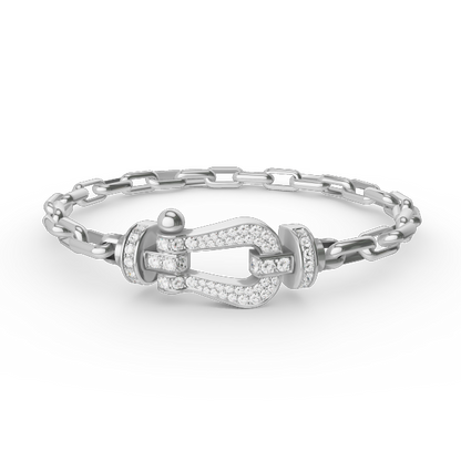 [BLUE TEARS]FORCE LARGE HORSESHOE CLASP  METAL BRACELET