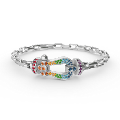 [BLUE TEARS]FORCE LARGE HORSESHOE CLASP  METAL BRACELET