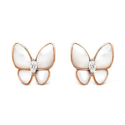 [BLUE TEARS]BUTTERFLY MOP DIAMOND EARRINGS