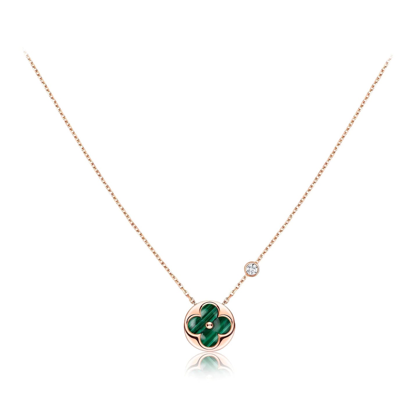 [BLUE TEARS]SUN PEDANT PINK GOLD 1 DIAMOND NECKLACE