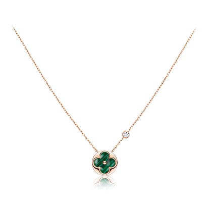 [BLUE TEARS]SUN PEDANT PINK GOLD 1 DIAMOND NECKLACE