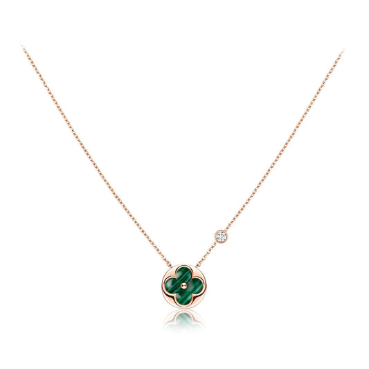 [BLUE TEARS]SUN PEDANT PINK GOLD 1 DIAMOND NECKLACE