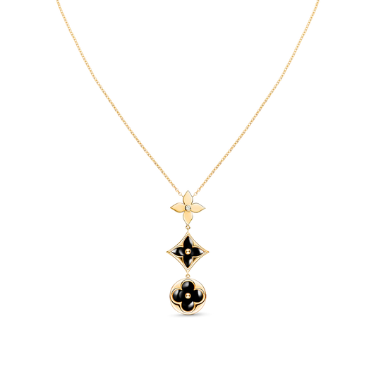 [BLUE TEARS]STAR AND SUN ONYX PINK GOLD NECKLACE
