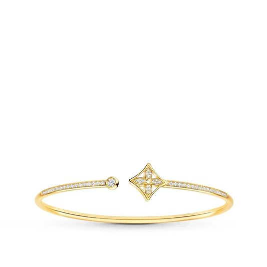 [BLUE TEARS]IDYLLE GOLD OPEN BRACELET DIAMOND PAVED