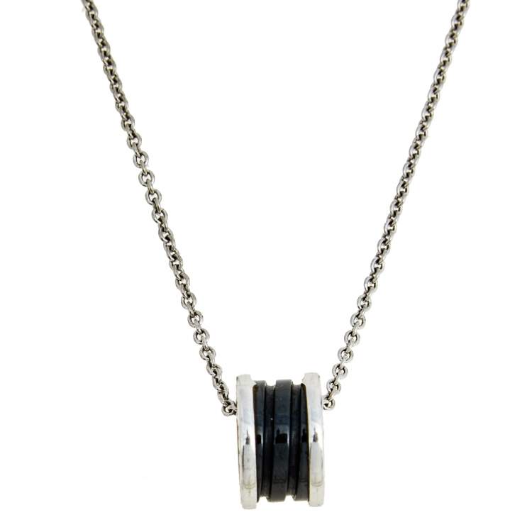 [BLUE TEARS]ZERO 1 BLACK CERAMIC SILVER NECKLACE