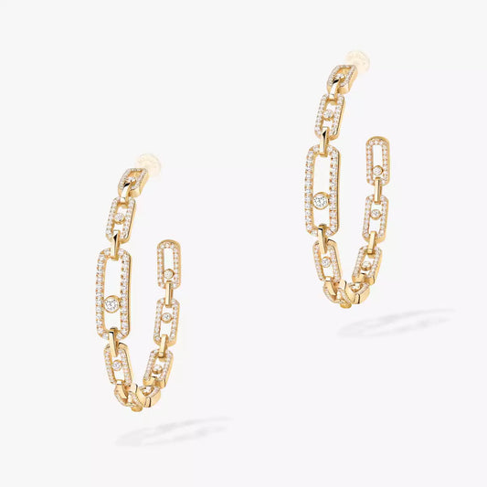 [Blue Tears Jewelry]Move Link Diamond Hoop Earrings