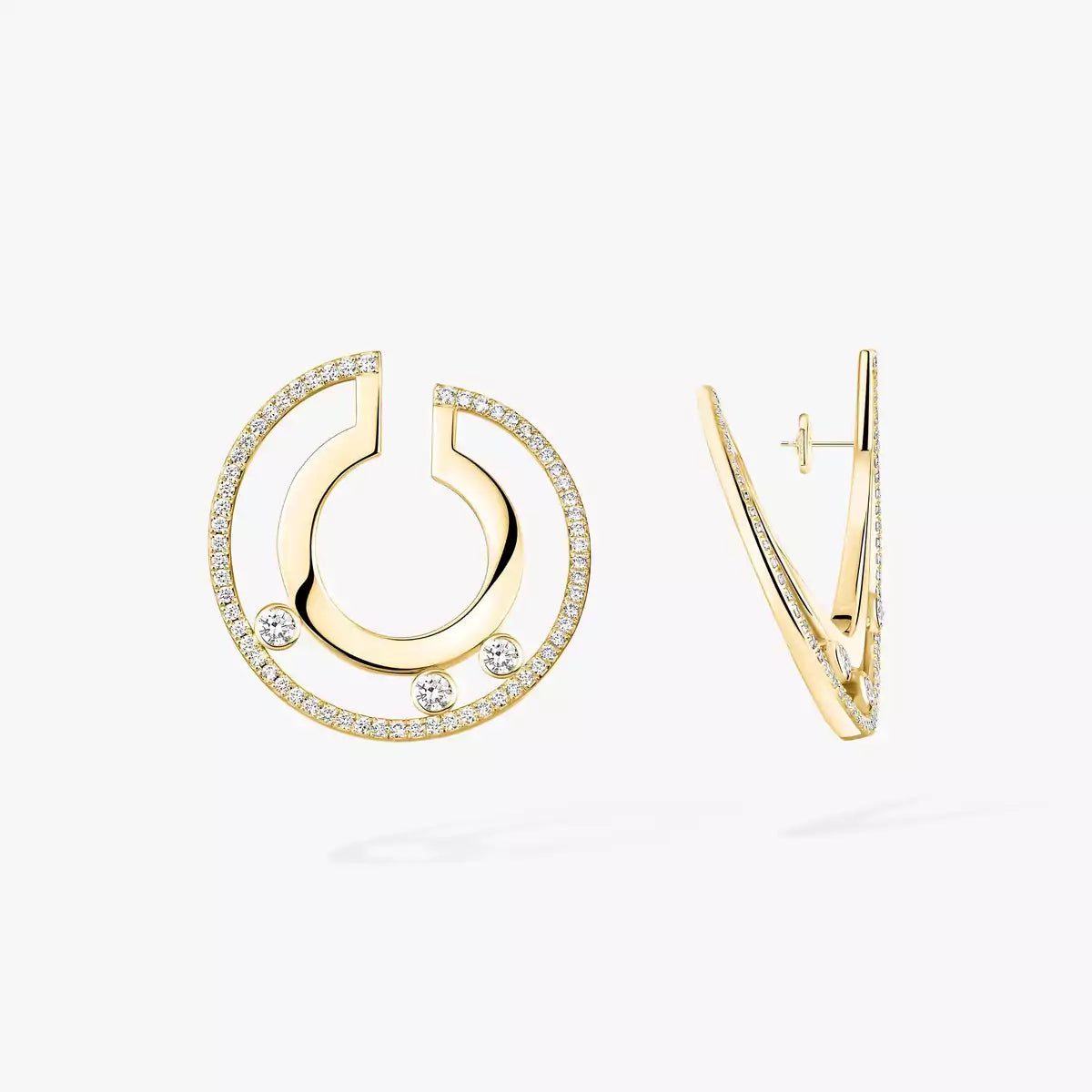 [Blue Tears Jewelry]Move Romane Small Diamond Hoop Earrings