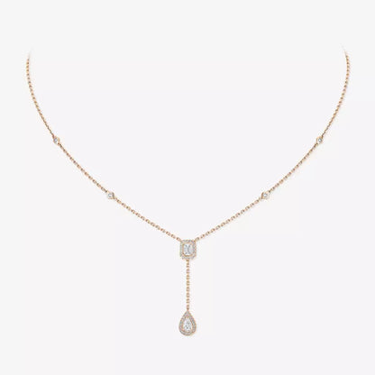[Blue Tears Jewelry]Gold Diamond Tie Necklace