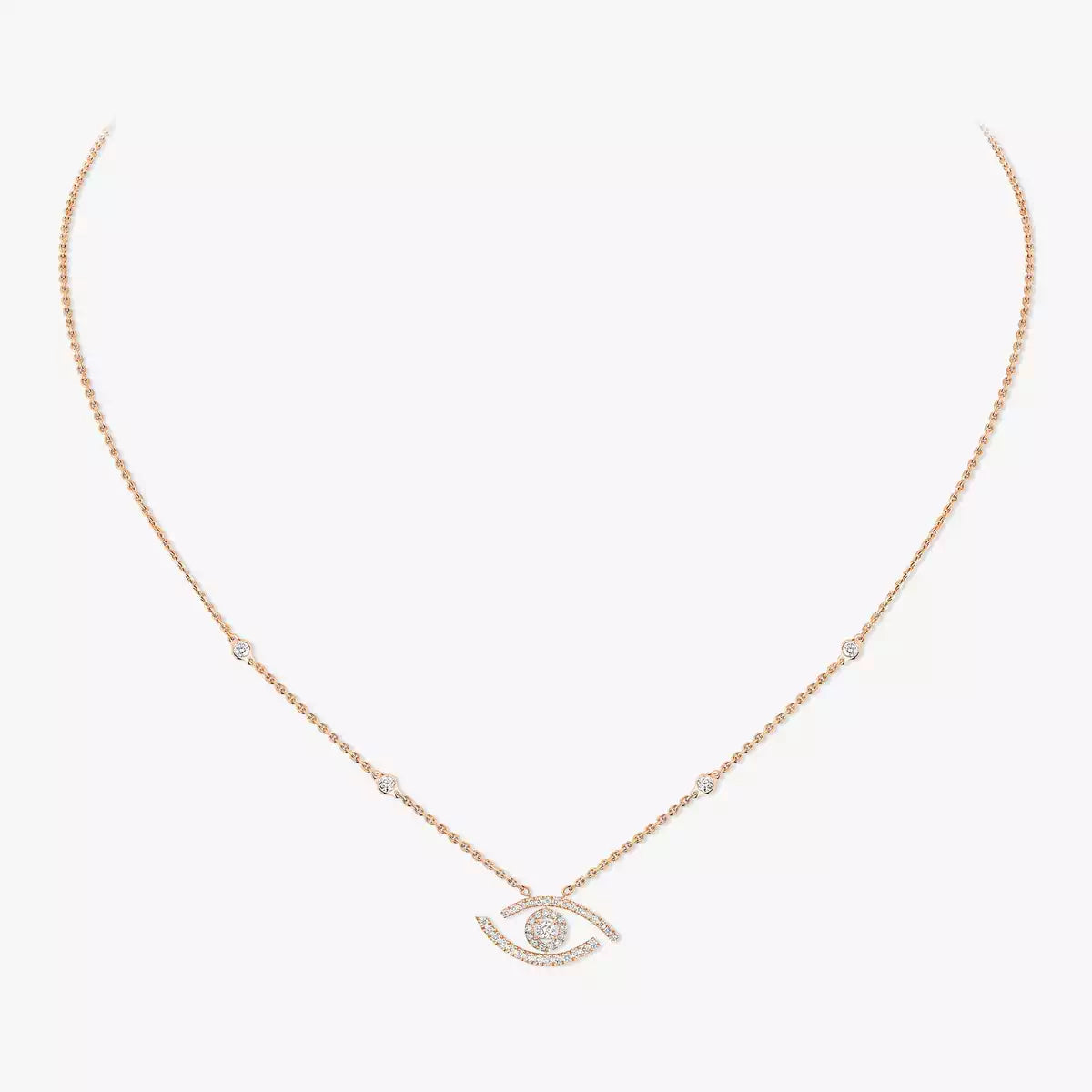[Blue Tears Jewelry]Pave_ Diamond Necklace Lucky Eye