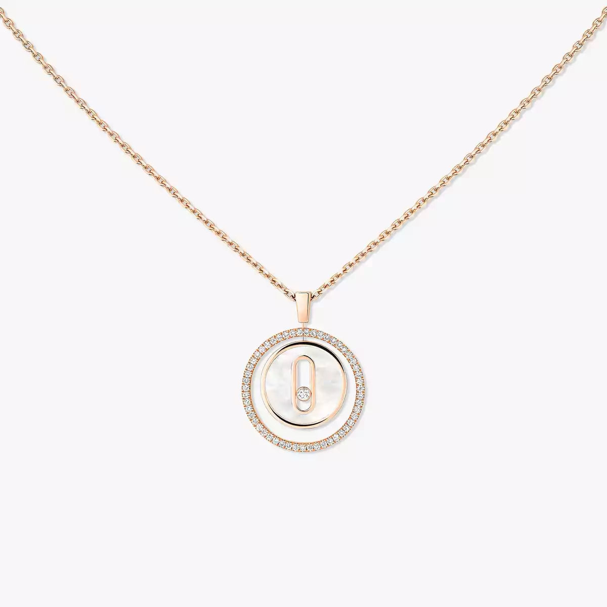 [Blue Tears Jewelry]Lucky Move Diamond Necklace in Rose Gold and White Mother-of-Pearl
