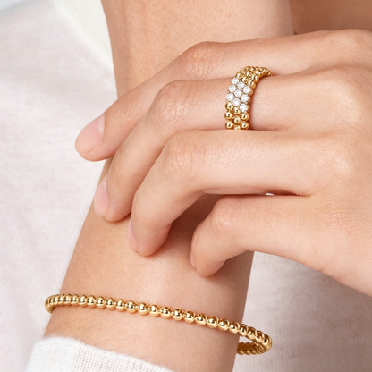[Blue Tears Jewelry] THREE-ROW DIAMOND RING