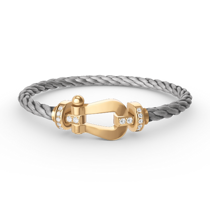 [BLUE TEARS]FORCE LARGE HORSESHOE HALF DIAMOND BRACELET GOLD