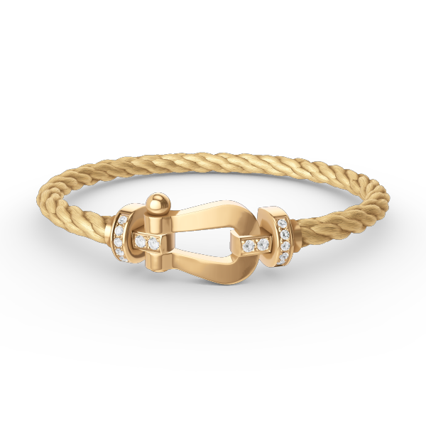 [BLUE TEARS]FORCE LARGE HORSESHOE HALF DIAMOND BRACELET GOLD