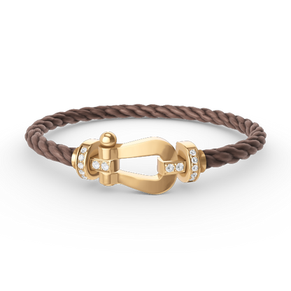 [BLUE TEARS]FORCE LARGE HORSESHOE HALF DIAMOND BRACELET GOLD