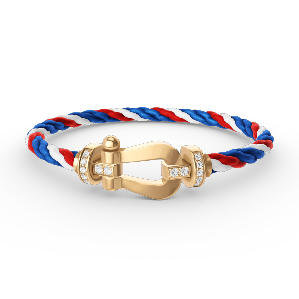 [BLUE TEARS]FORCE LARGE HORSESHOE HALF DIAMOND BRACELET GOLD