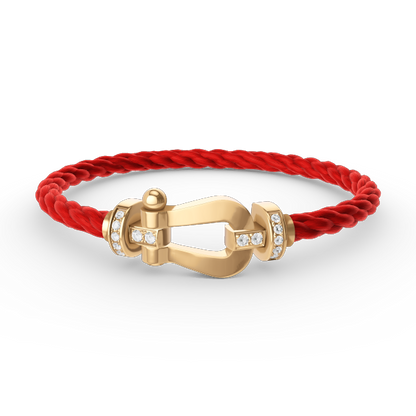 [BLUE TEARS]FORCE LARGE HORSESHOE HALF DIAMOND BRACELET GOLD
