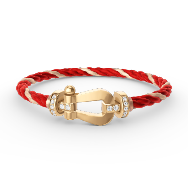 [BLUE TEARS]FORCE LARGE HORSESHOE HALF DIAMOND BRACELET GOLD