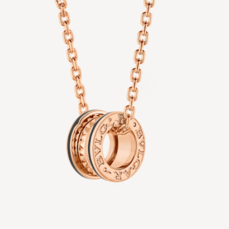 [BLUE TEARS]ZERO 1 ROCK PEDANT PINK GOLD BLACK NECKLACE