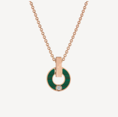 [BLUE TEARS]GARI NECKLACE PINK GOLD MALACHITE