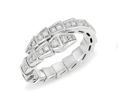 [BLUE TEARS]SERPENTI RING SILVER DIAMOND PAVED 4MM