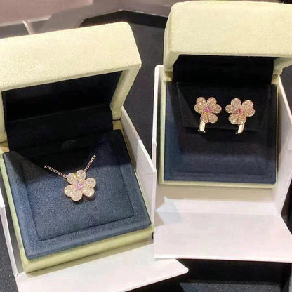 [BLUE TEARS]FRIVOLE ROSE GOLD FLOWER DIAMOND NECKLACE