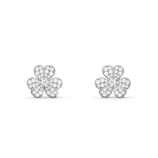 [BLUE TEARS]FRIVOLE SILVER FLOWER DIAMOND EARRINGS