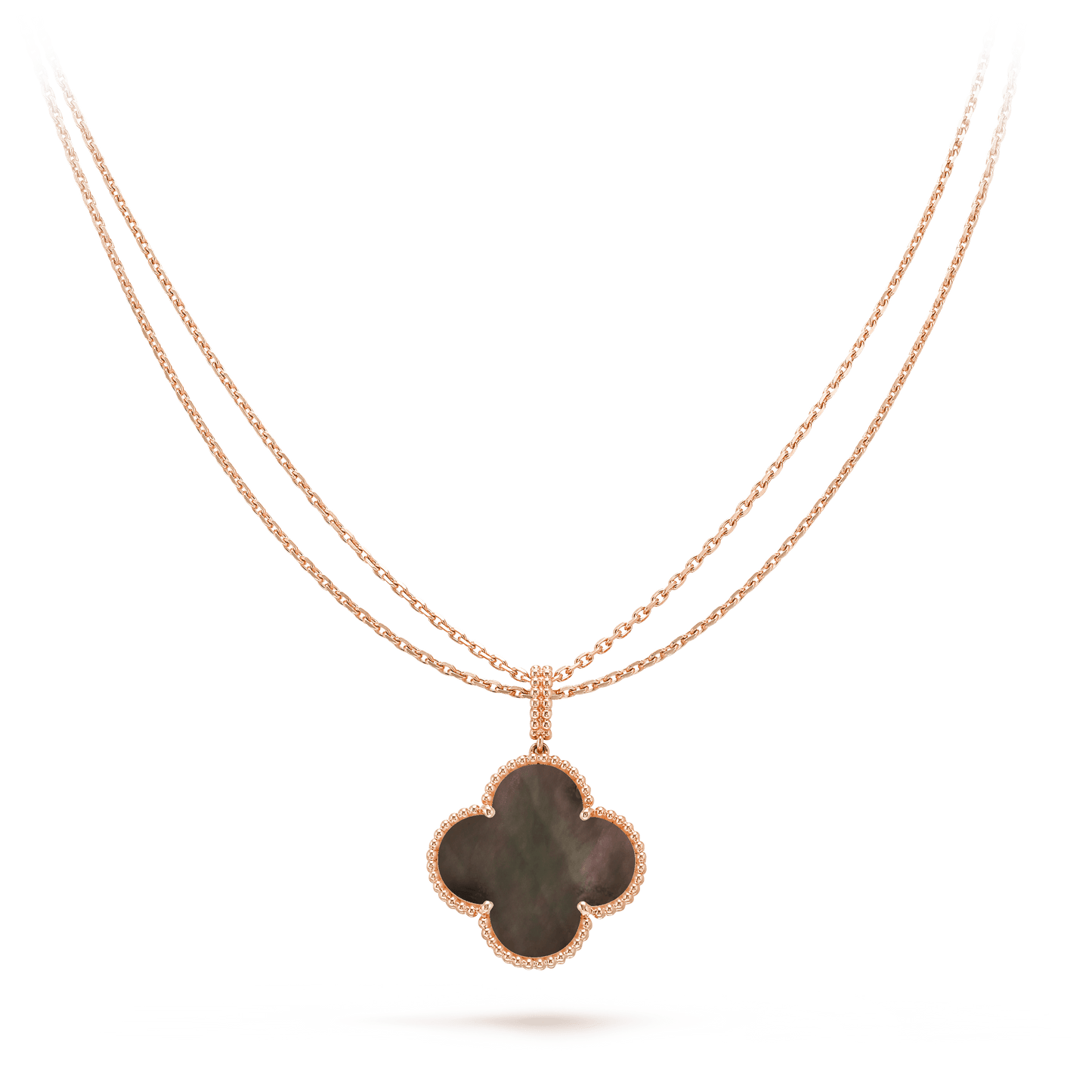 [BLUE TEARS]CLOVER 25MM GOLD DARK MOP BIG CLOVER NECKLACE
