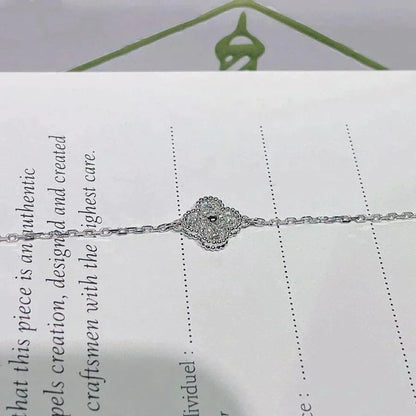 [BLUE TEARS]CLOVER  SINGLE FLOWER BRACELET SILVER