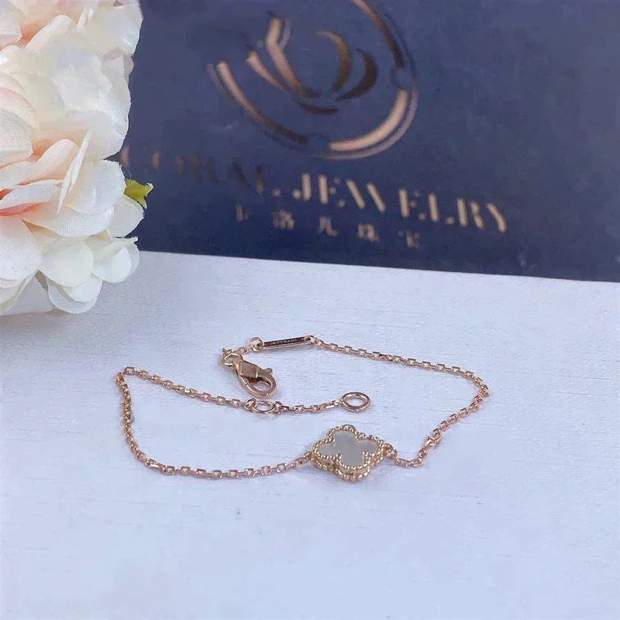 [BLUE TEARS]CLOVER WHITE MOP SINGLE FLOWER BRACELET
