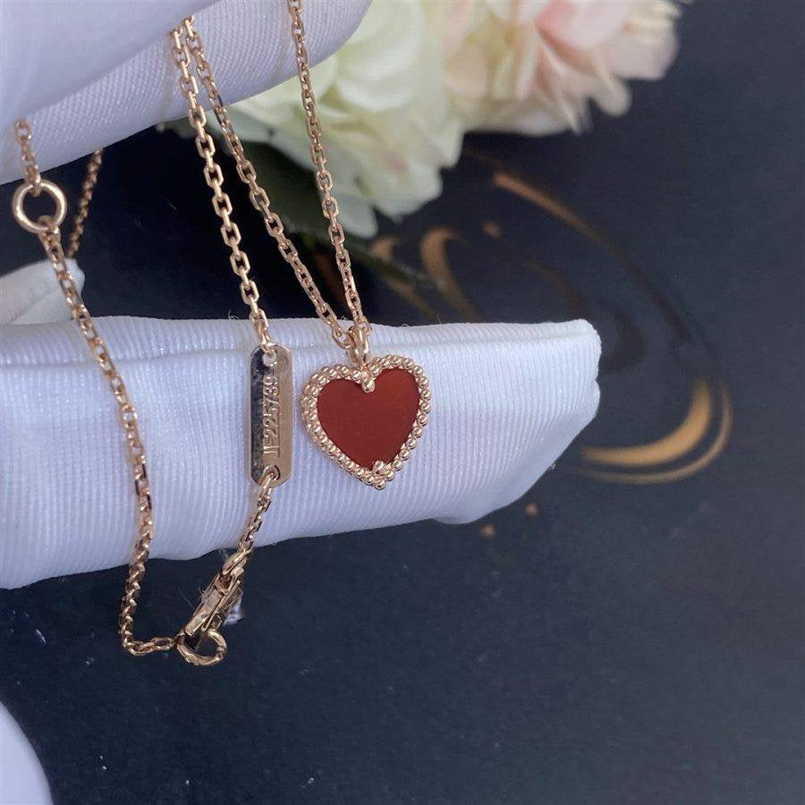 [BLUE TEARS]SWEET CLOVER CARNELIAN HEART NECKLACE