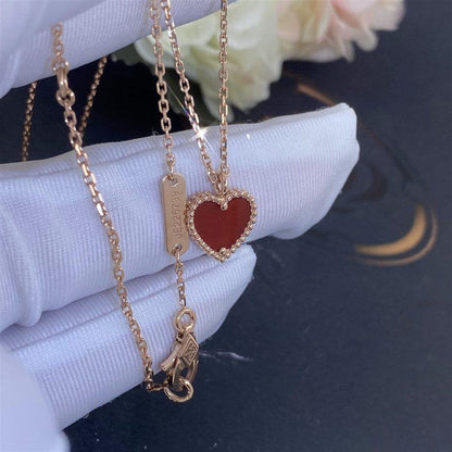 [BLUE TEARS]SWEET CLOVER CARNELIAN HEART NECKLACE