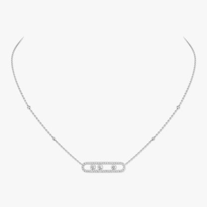 [Blue Tears Jewelry] Move Pave_ Rose Gold Diamond Necklace