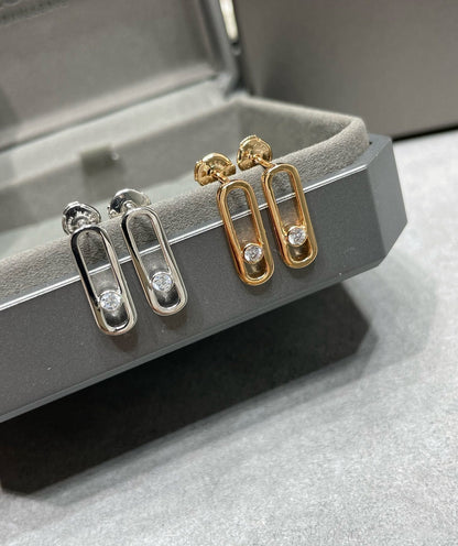 [Blue Tears Jewelry]MOVE UNO SMALL 1 DIAMOND EARRINGS