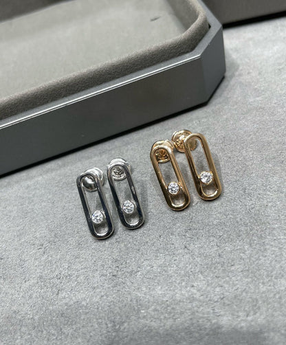 [Blue Tears Jewelry]MOVE UNO SMALL 1 DIAMOND EARRINGS