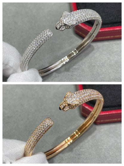 [BLUE TEARS]PANTHERE FULL DIAMOND OPEN BRACELET
