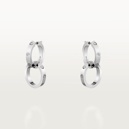 [Blue Tears Jewelry]LOVE 3.3MM DANGLE EARRINGS