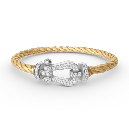 [BLUE TEARS]FORCE LARGE HORSESHOE FULL DIAMOND BRACELET SILVER