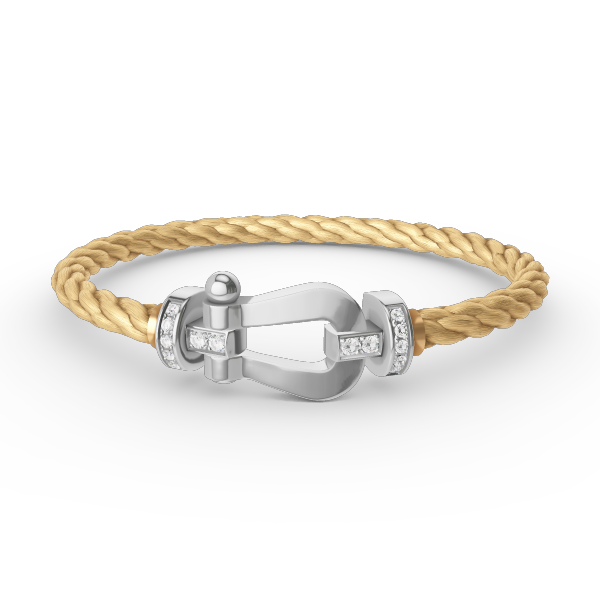 [BLUE TEARS]FORCE LARGE HORSESHOE HALF DIAMOND BRACELET SILVER