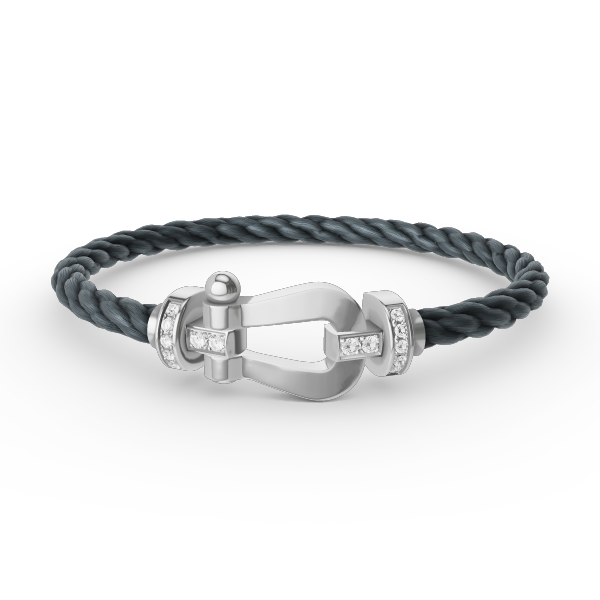 [BLUE TEARS]FORCE LARGE HORSESHOE HALF DIAMOND BRACELET SILVER