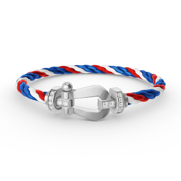 [BLUE TEARS]FORCE LARGE HORSESHOE HALF DIAMOND BRACELET SILVER