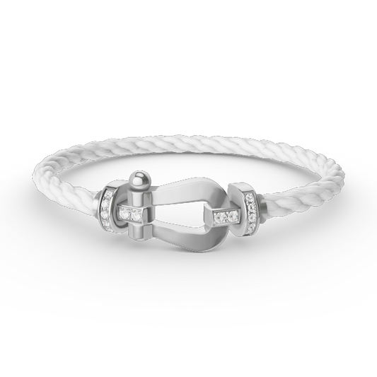 [BLUE TEARS]FORCE LARGE HORSESHOE HALF DIAMOND BRACELET SILVER