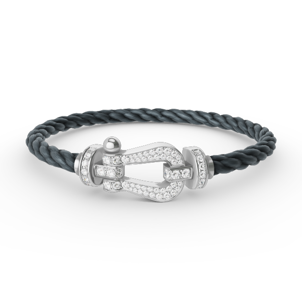 [BLUE TEARS]FORCE LARGE HORSESHOE FULL DIAMOND BRACELET SILVER