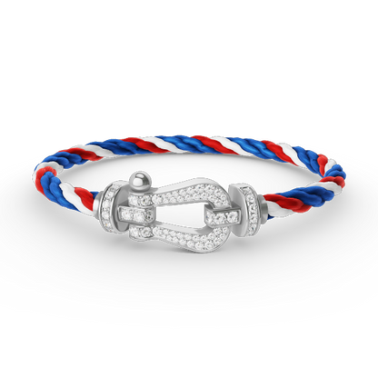 [BLUE TEARS]FORCE LARGE HORSESHOE FULL DIAMOND BRACELET SILVER